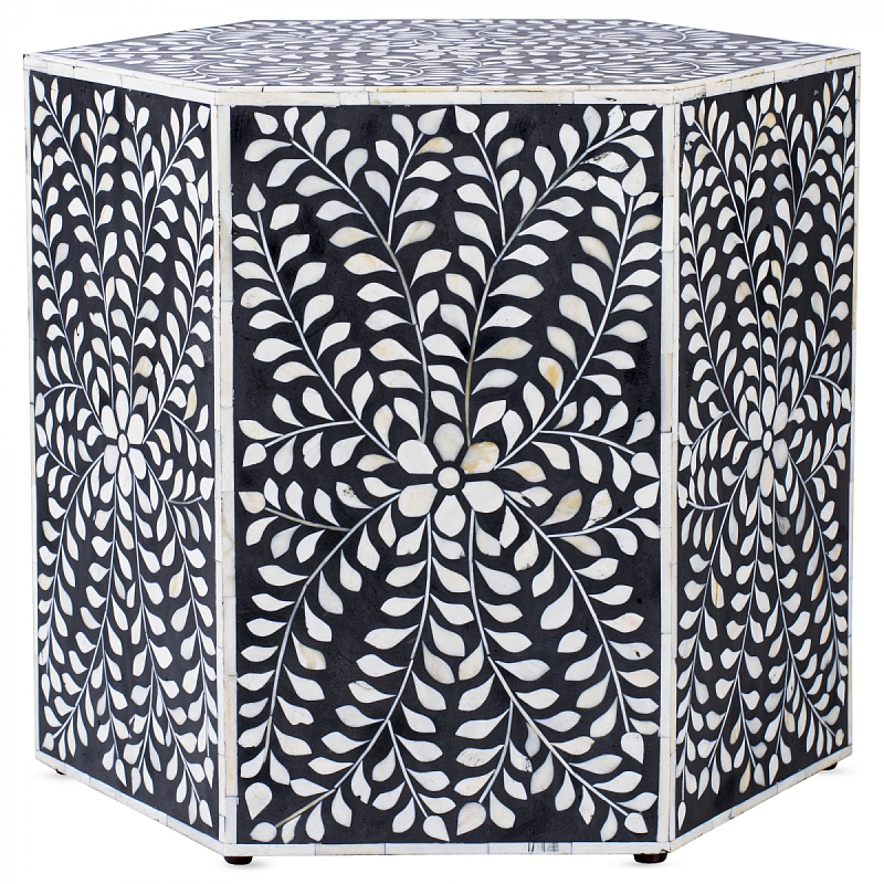 Табурет Inlaid Bone Hexagon Черный Белый Табурет Inlaid Bone Hexagon Черный Белый в Волгограде | Loft Concept