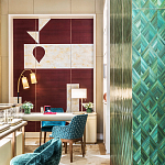 Обои ручная роспись в стиле Арт-деко Assemblage Original colourway on red silk dupion варинант исполнения - 3 | Loft Concept в Волгограде