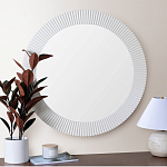 Зеркало в круглой фактурной раме Mirror Modern Texture белое варинант исполнения - 5 | Loft Concept в Волгограде