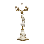 Подсвечник белый Попугай из фарфора с бронзовыми элементами Eden Garden варинант исполнения - 1 | Loft Concept в Волгограде