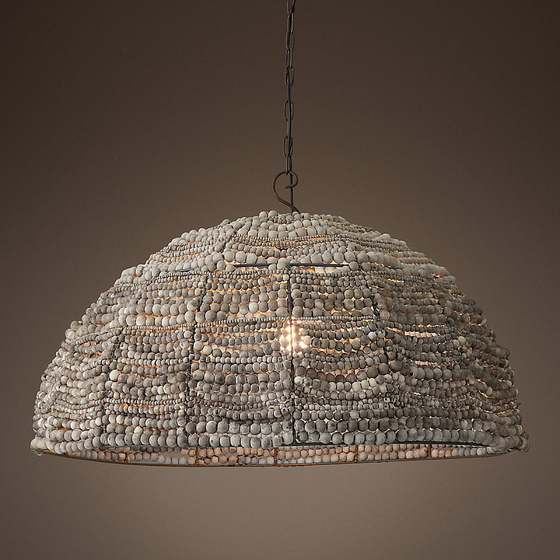Люстра RH Clay Bead Dome Pendant Gray 40 Серый Люстра RH Clay Bead Dome Pendant Gray 40 Серый в Волгограде | Loft Concept