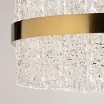 Люстра круглая золотого цвета с прозрачными рельефными стеклянными вставками Textured Glass Chandelier варинант исполнения - 10 | Loft Concept в Волгограде