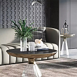 Дизайнерский журнальный стол на прозрачном основании Nofon варинант исполнения - 1 | Loft Concept в Волгограде