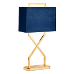 Настольная лампа с основанием из полированного золота и прямоугольным абажуром глубокого синего цвета Elstead Lighting варинант исполнения - 1 | Loft Concept в Волгограде