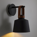 Черное матовое бра с декором под кожу Chestery варинант исполнения - 2 | Loft Concept в Волгограде