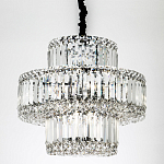 Круглая люстра с хрустальным декором Harmonica Crystal Round Chrome Chandelier варинант исполнения - 3 | Loft Concept в Волгограде