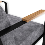 Кресло серый велюр с жесткими подлокотниками на полозьях Ashton варинант исполнения - 6 | Loft Concept в Волгограде