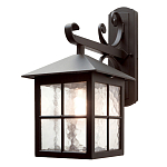 Настенный фонарь черного цвета в форме фонаря с решетчатым плафоном и фактурным стеклом Elstead Lighting варинант исполнения - 1 | Loft Concept в Волгограде