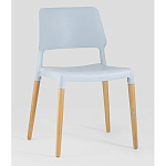Пластиковый стул на ножках из массива бука Ferret Grey-Blue варинант исполнения - 1 | Loft Concept в Волгограде