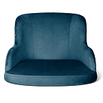 Стул с мягкой синей обивкой из велюра и подъемно-поворотным механизмом на белых колесиках Harper Blue and White варинант исполнения - 2 | Loft Concept в Волгограде