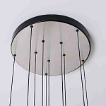 Люстра каскадная с 5-ю круглыми стеклянными плафонами дымчатого цвета и черными деталями Orbit Serenade варинант исполнения - 3 | Loft Concept в Волгограде