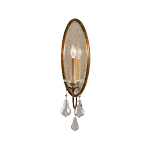 Бра с овальным зеркальным основанием с лампой в виде свечи и хрустальными подвесками Feiss варинант исполнения - 1 | Loft Concept в Волгограде