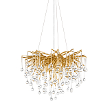 Люстра подвесная с прозрачными стеклянными подвесками в форме капель Диаметр 60 см Droplet Chandelier варинант исполнения - 1 | Loft Concept в Волгограде