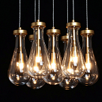 Люстра с 7-ю прозрачными плафонами из стекла в форме капли Lucid Rain  варинант исполнения - 5 | Loft Concept в Волгограде