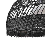 Подвесной светильник с округлым абажуром из черного ротанга Wicker Furniture варинант исполнения - 5 | Loft Concept в Волгограде