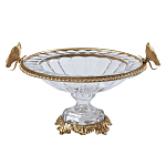 Чаша из прозрачного стекла с бронзовым ободком и фигурками бабочек Eden Garden варинант исполнения - 1 | Loft Concept в Волгограде