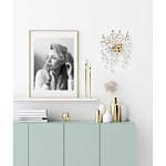 Бра золотого цвета с декоративными ветвями и прозрачными подвесками в форме листьев Droplet Chandelier варинант исполнения - 7 | Loft Concept в Волгограде