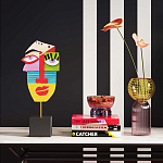 Арт-объект Разноцветное Лицо в абстрактном стиле на подставке Multicolored Abstract Face варинант исполнения - 4 | Loft Concept в Волгограде