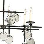 Люстра линейная черная с круглыми прозрачными подвесками  Horizontal Rectangular Chandelier варинант исполнения - 1 | Loft Concept в Волгограде