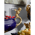 Чаша темно-синяя фарфоровая с бронзовыми ручками в виде ангелов Eden Garden варинант исполнения - 4 | Loft Concept в Волгограде