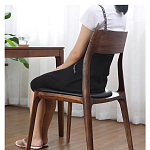 Стул деревянный с мягким сиденьем из черной натуральной кожи Moon Walnut Furniture варинант исполнения - 3 | Loft Concept в Волгограде