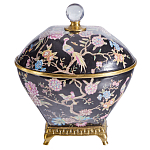 Шкатулка черного цвета с цветочной росписью Eden Garden варинант исполнения - 1 | Loft Concept в Волгограде