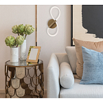 Бра с белым плафоном в форме восьмерки и круглым основанием Luke Lampco Tracer Lamp варинант исполнения - 7 | Loft Concept в Волгограде