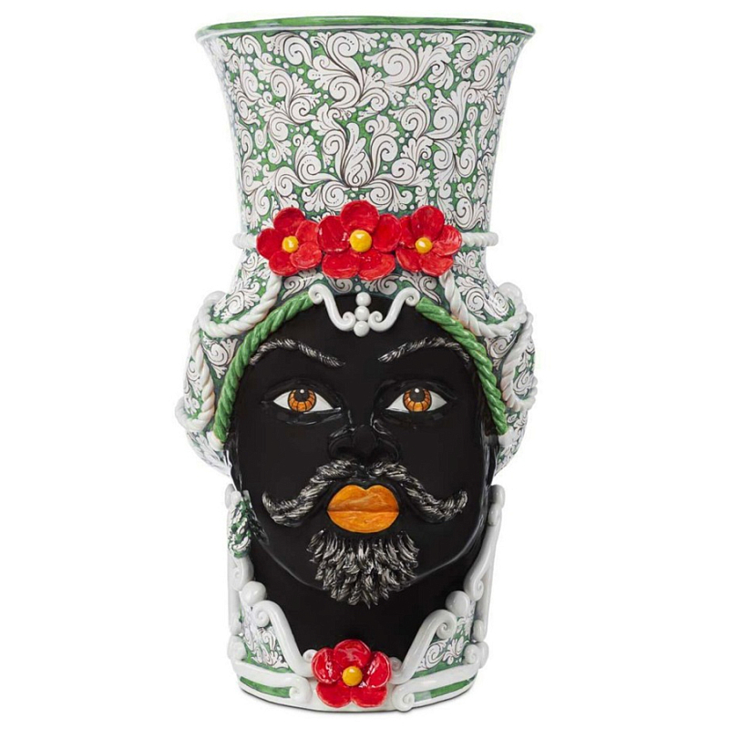 Ваза Vase Moro Man Giant Flower Green Red Черный Зеленый Красный Белый Ваза Vase Moro Man Giant Flower Green Red Черный Зеленый Красный Белый в Волгограде | Loft Concept