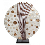 Настольная лампа из перламутра и дерева на подставке Indonesian Round Shell варинант исполнения - 2 | Loft Concept в Волгограде