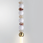 Подвесной светильник вытянутый с бусинами из белого и коричневого цвета PEARLS Suspension варинант исполнения - 4 | Loft Concept в Волгограде