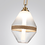 Подвесной светильник с прямоугольными и овальными элементами и акцентом из натурального камня Tectona  варинант исполнения - 5 | Loft Concept в Волгограде