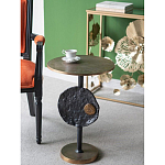 Столик приставной с абстрактным основанием и акцентом в виде золотистого диска Heavenly Space варинант исполнения - 8 | Loft Concept в Волгограде