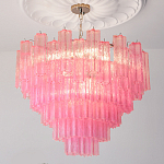 Элитная Люстра Textured Glass Pink Chandelier Ярко Розовое стекло варинант исполнения - 1 | Loft Concept в Волгограде
