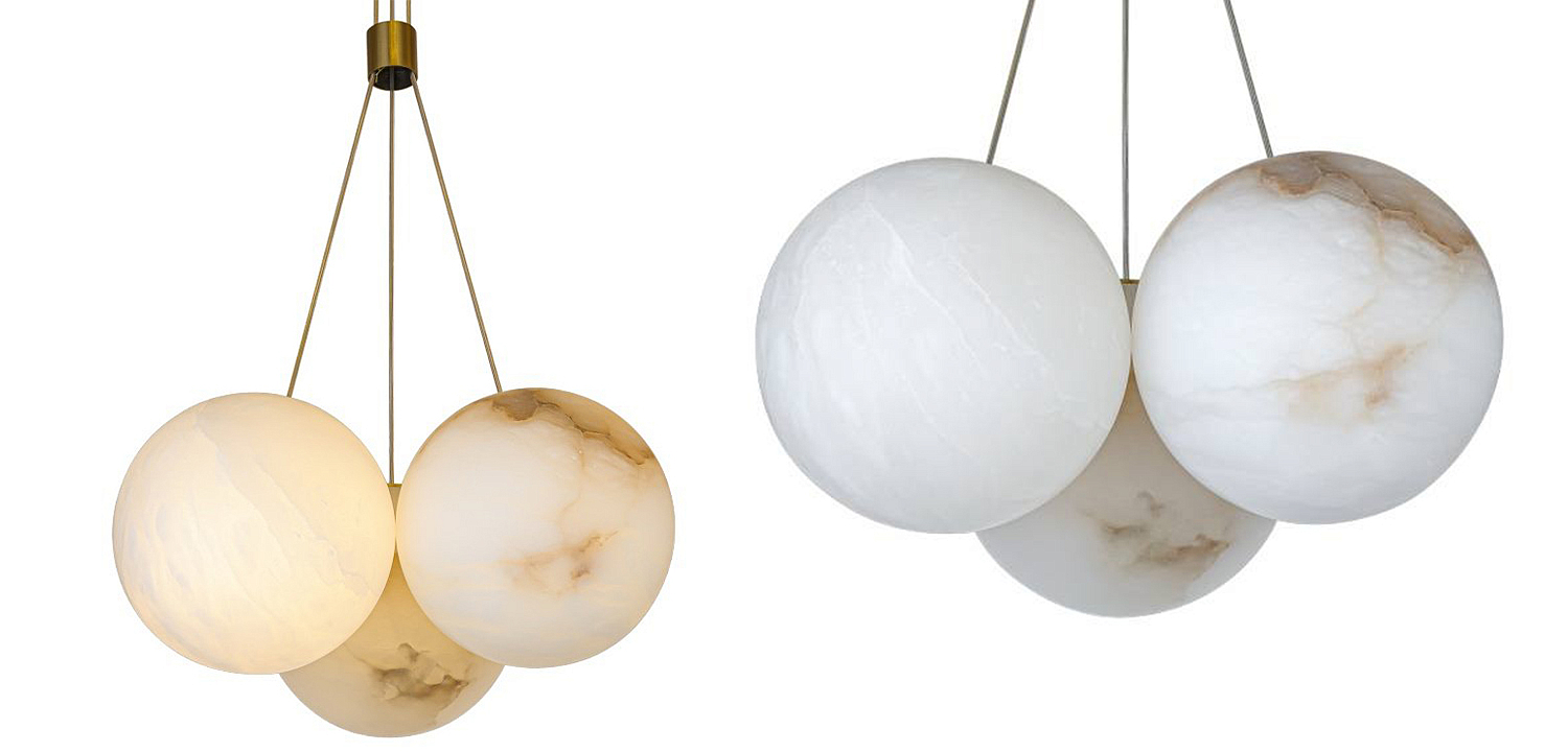 Люстра из трех шариков из натурального мрамора Marble Balls Lamp Люстра из трех шариков из натурального мрамора Marble Balls Lamp - Loft-Concept в Волгограде