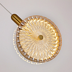 Подвесной светильник с плафоном из рельефного стекла Peony Glass Bronze  варинант исполнения - 3 | Loft Concept в Волгограде