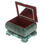 Шкатулка прямоугольная с зеркалом из натурального камня змеевик Stone Casket варинант исполнения - 3 | Loft Concept в Волгограде