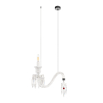 Подвесной светильник стеклянный в виде канделябра Curved Glass Chandelier варинант исполнения - 1 | Loft Concept в Волгограде