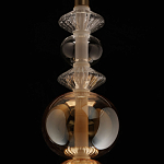 Подвесной светильник с вертикальной композицией из прозрачных и янтарных стеклянных шаров и ромбов Gabriel Scott Luna варинант исполнения - 7 | Loft Concept в Волгограде