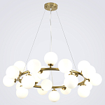 Кольцевая люстра с белыми стеклянными  плафонами в форме шара Berries Chandelier варинант исполнения - 4 | Loft Concept в Волгограде