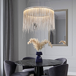 Подвесная кольцевая люстра с металлическими цепочками Fringe Chain Horizontal Ring Light варинант исполнения - 3 | Loft Concept в Волгограде