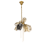 Люстра подвесная со стеклянными плафонами из дымчатого и золотистого с тремя вертикальными подвесками Gilded Mirage  варинант исполнения - 5 | Loft Concept в Волгограде