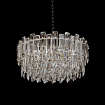Круглая люстра с хрустальными подвесками на серебряном каркасе Gorgeous Crystal Light варинант исполнения - 6 | Loft Concept в Волгограде