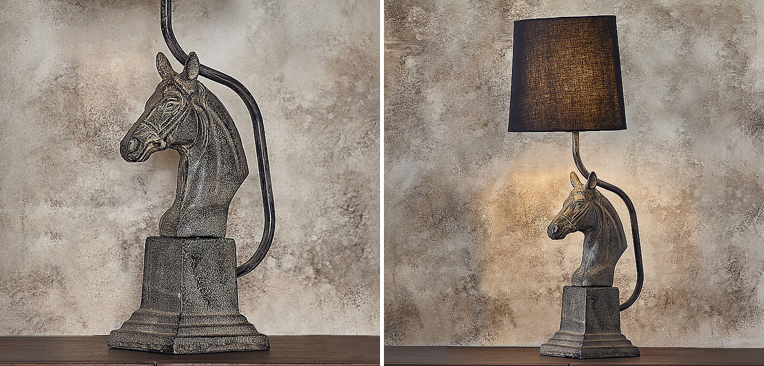 Настольная лампа с абажуром Lampshade Horse Sculpture Настольная лампа с абажуром Lampshade Horse Sculpture - Loft-Concept в Волгограде