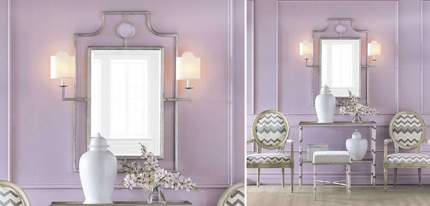 Зеркало с бра Mirror with Sconces Dairile Silver Зеркало с бра Mirror with Sconces Dairile Silver - Loft-Concept в Волгограде