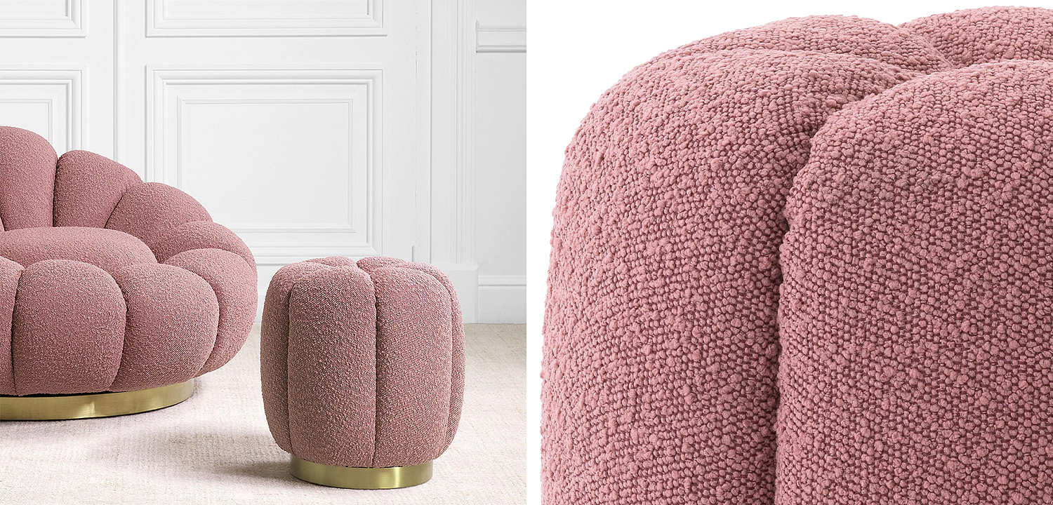 Пуф Eichholtz Stool Orchanic Boucle Rose Пуф Eichholtz Stool Orchanic Boucle Rose - Loft-Concept в Волгограде