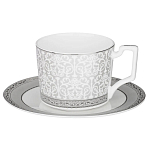 Чайный набор серо-белого цвета из фарфора на 6 персон 12 предметов 250 мл Royal Porcelain Collection варинант исполнения - 1 | Loft Concept в Волгограде