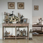 Деревянная консоль из массива дерева с двумя ящиками Oak Margery Provence Console Table варинант исполнения - 2 | Loft Concept в Волгограде