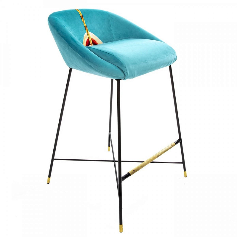 Барный стул Seletti High Stool Drill Черный Бирюзовый Барный стул Seletti High Stool Drill Черный Бирюзовый в Волгограде | Loft Concept