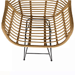Стул барный с ротанговым плетением Half Bar Chair with Wicker с подлокотниками варинант исполнения - 7 | Loft Concept в Волгограде