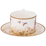 Чайная пара из фарфора с изображением собаки и зайцев 300 мл Hunting Porcelain Collection 2 варинант исполнения - 2 | Loft Concept в Волгограде